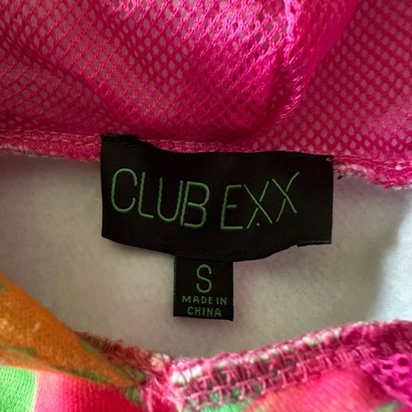 Dolls Kill Club Exx Acid Amoeba Oversized Hoodie New Small Pink Cat Ears Rave - Picture 7 of 7